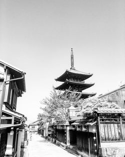 Low angle view of built structure against clear sky