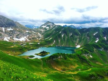 Scenic view of mountains against sky