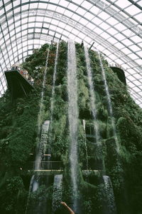 Low angle view of waterfall