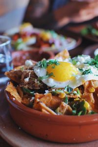 Close-up of served food in bowl