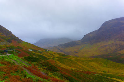 Scenic view of mountains against sky