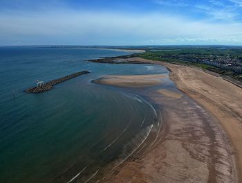 High angle view of beach against sky