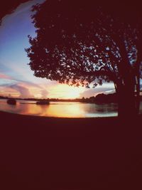 Scenic view of sea at sunset