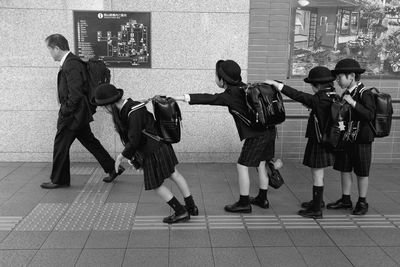 People standing on floor