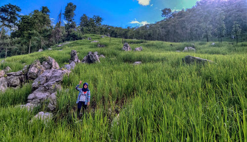 Woman standing in farm