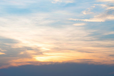 Low angle view of sky during sunset