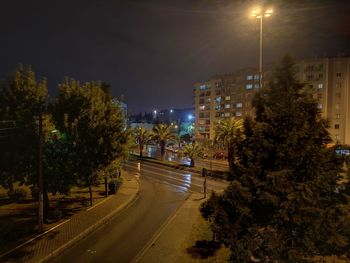 Road in city at night