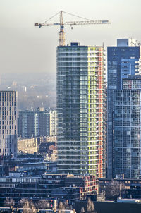 Rotterdam residential tower and construction crane