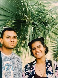 Portrait of smiling young couple