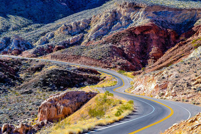 High angle view of road on mountain