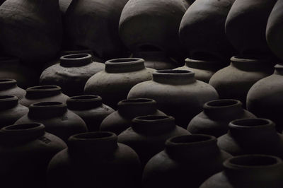 Full frame shot of clay pots