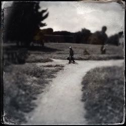 People walking on road