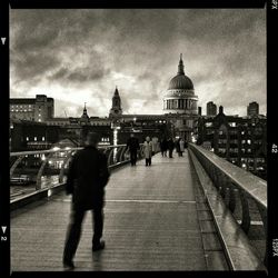 Tourists in front of historic building