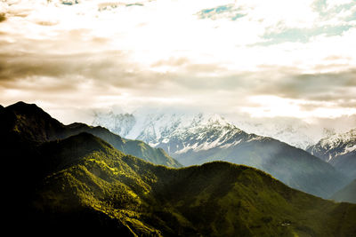 Scenic view of mountains against sky