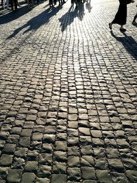 Shadow on cobblestone