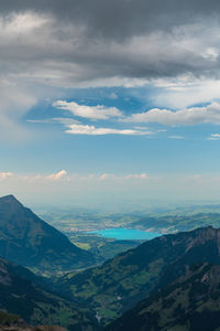 Scenic view of mountains against sky