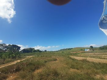 Scenic view of field against sky