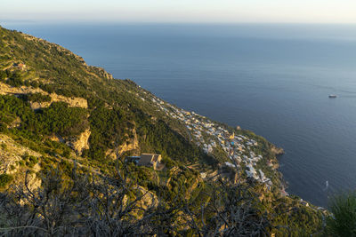 High angle view of sea against sky