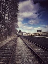 Railroad tracks on railroad track