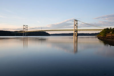 View of suspension bridge against sky