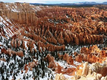 Aerial view of rock formations