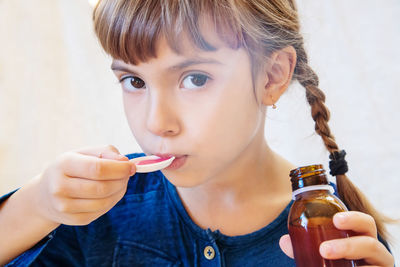 Close-up of boy eating food