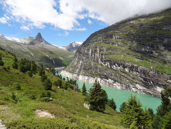 Scenic view of mountains against sky