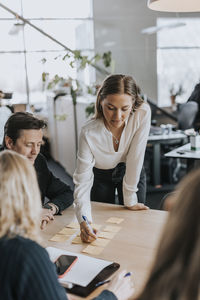 People talking during business meeting