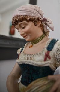 Close-up of female figurine