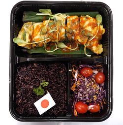 High angle view of food in container