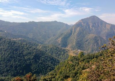 Scenic view of mountains against sky