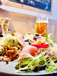 Close-up of food in plate on table