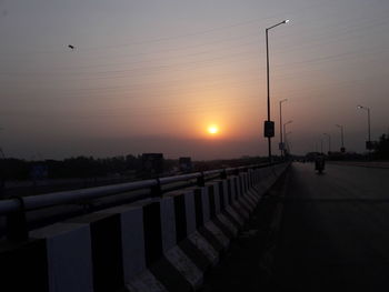 View of bridge at sunset