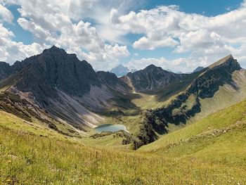 Scenic view of mountains against sky