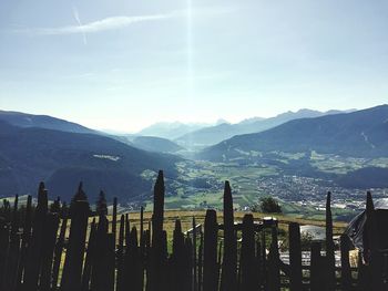 Panoramic view of mountains against sky