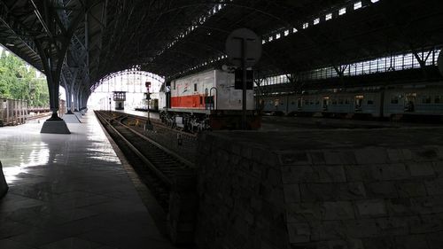 Train at railroad station platform