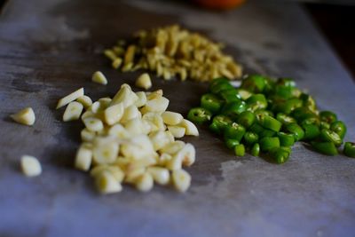 Close-up of vegetables on table