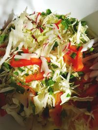 Close-up of chopped vegetables