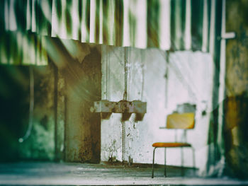 Close-up of abandoned room