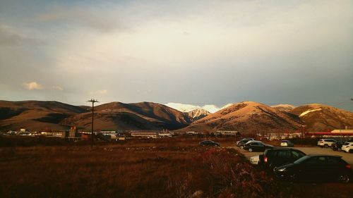 Scenic view of mountains against sky