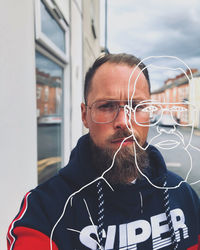 Portrait of young man with eyeglasses