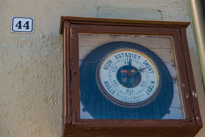 Close-up of text on wall
