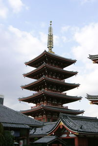 Low angle view of senso-ji against sky