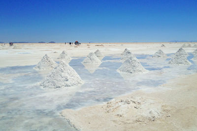 Scenic view of desert against clear sky