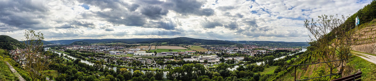 Panoramic shot of townscape against sky