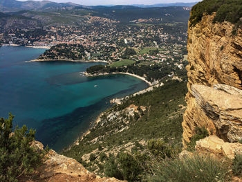 Aerial view of bay