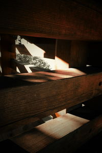 Close-up of wooden table