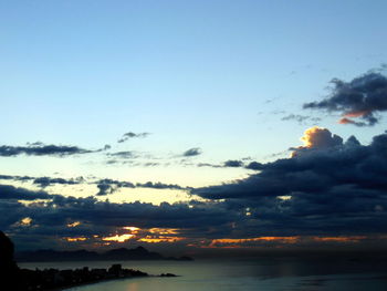 Scenic view of sea at sunset