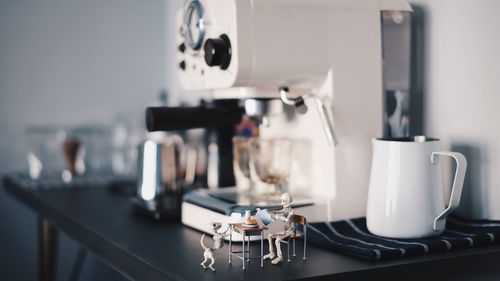 Close-up of coffee cup on table