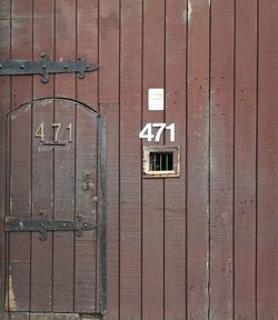 Closed door of old building